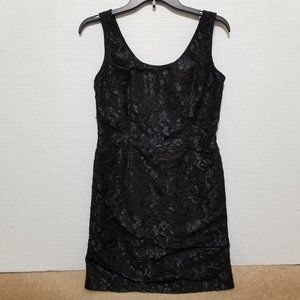 CW dress 7/8 floral lace overlay sleeveless darts mini VINTAGE 90's Y2K